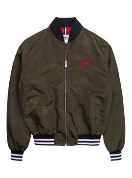 Bomber Tommy Jeans Signature Verde Mujer