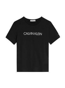 Camiseta Calvin Klein Institutional Negro Niño