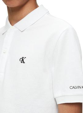 Polo Calvin Klein Essential Blanco para Niño