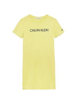 Vestido Calvin Klein Institutional Amarillo Niña