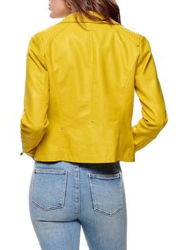 Cazadora Only Gemma Biker Amarillo Mujer