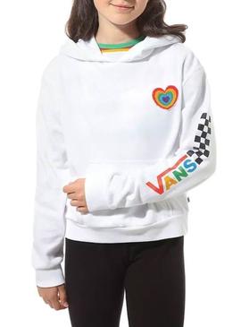 Sudadera Vans Plush Heart Blanca para Niña