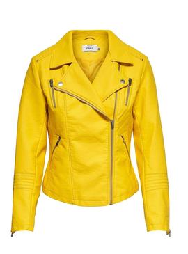 Cazadora Only Gemma Biker Amarillo Mujer