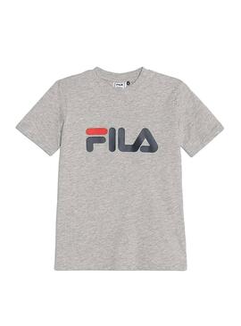 Camiseta Fila Classic Logo Gris para Niña y Niño