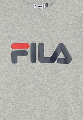 Camiseta Fila Classic Logo Gris para Niña y Niño