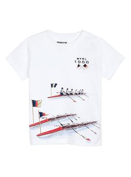 Camiseta Mayoral Rowing Season Blanco Niño