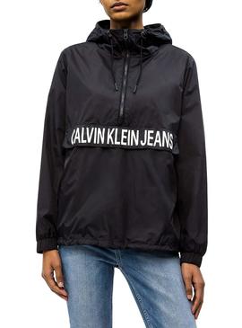 Chaqueta Calvin Klein Colorblock Negro De Mujer