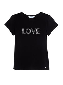 Camiseta Mayoral Love Negro para Niña