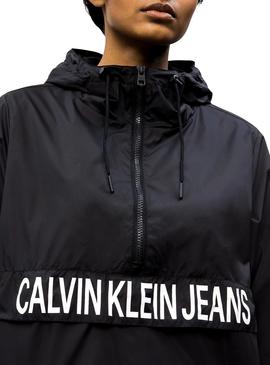Chaqueta Calvin Klein Colorblock Negro De Mujer