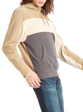 Sudadera Levis Colorblock Serif Beige para Hombre