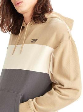 Sudadera Levis Colorblock Serif Beige para Hombre