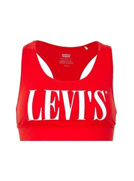Top Levis Logo Serif Rojo Mujer