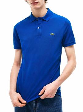 Polo Lacoste Slim Fit Azul Hombre