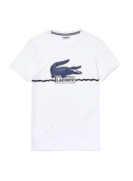 Camiseta Lacoste Col Roule Blanco Hombre