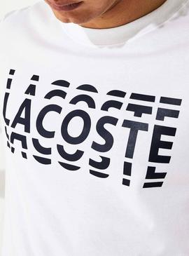 Camiseta Lacoste Multiple Logo Blanco Hombre