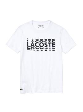 Camiseta Lacoste Multiple Logo Blanco Hombre