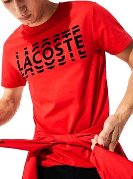 Camiseta Lacoste Multiple Logo rojo Hombre