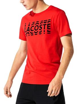 Camiseta Lacoste Multiple Logo rojo Hombre