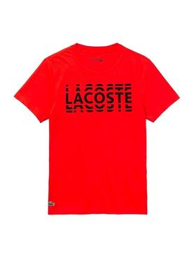 Camiseta Lacoste Multiple Logo rojo Hombre
