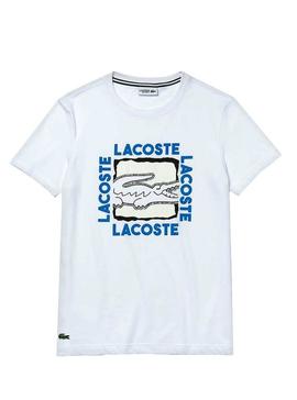 Camiseta Lacoste Logo 3D Blanco Hombre