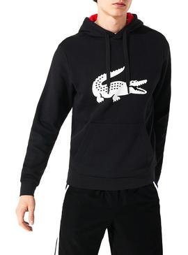 Sudadera Lacoste Big Logo Negro Hombre