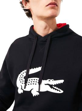 Sudadera Lacoste Big Logo Negro Hombre