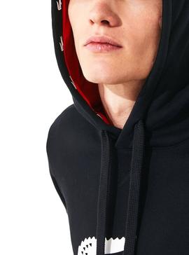 Sudadera Lacoste Big Logo Negro Hombre