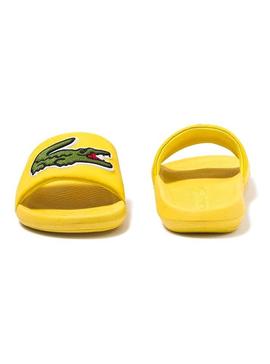 Chanclas Lacoste Maxi Logo Amarillo Hombre