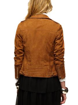 Cazadora Naf Naf Piel Camel Mujer