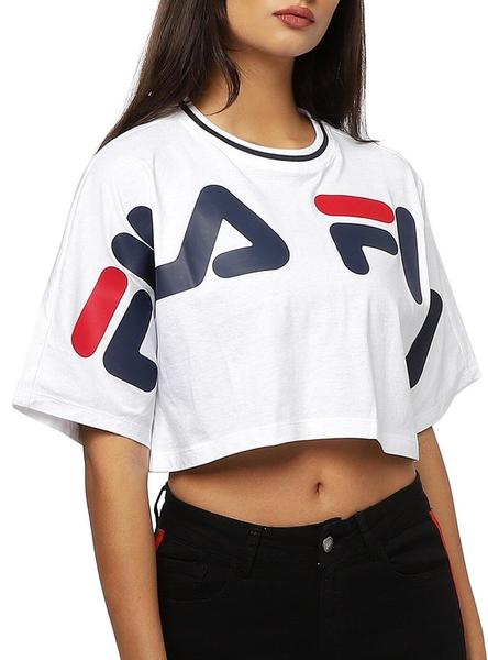 Camiseta Crop Blanco Mujer