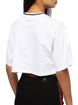 Camiseta Fila Crop Logo Blanco Mujer