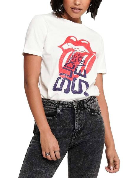 Camiseta Only Rolling Stones Blanco