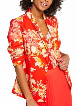 Americana Naf Naf Estampado Flores Naranja Mujer