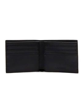 Billetera Lacoste Signature Negra Hombre