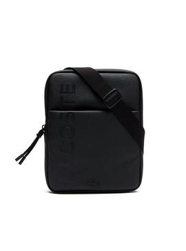 Bolso Lacoste Plano Negro Hombre