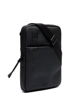 Bolso Lacoste Plano Negro Hombre