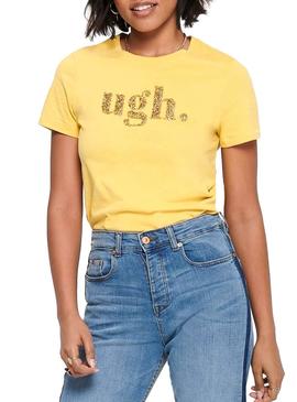 Camiseta Only Gita Amarillo Para Mujer