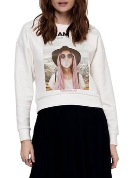 Sudadera Only Ziggy Blanco Para Mujer