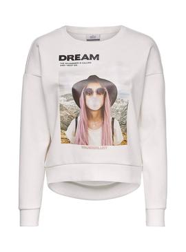 Sudadera Only Ziggy Blanco Para Mujer