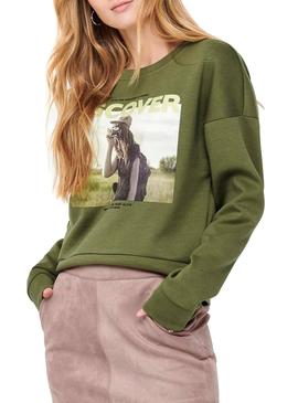 Sudadera Only Ziggy Verde Para Mujer