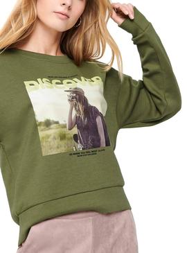 Sudadera Only Ziggy Verde Para Mujer