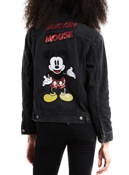 Microbio Peregrinación cadena Cazadora Levis Mickey Mouse Negro Para Mujer