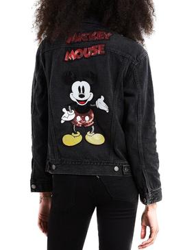 Microbio Peregrinación cadena Cazadora Levis Mickey Mouse Negro Para Mujer