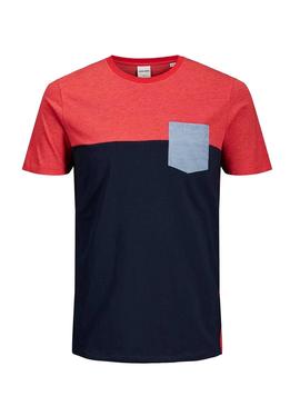 Camiseta Jack and Jones Coeagle Rojo Hombre