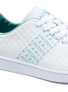 Zapatillas Lacoste Carnaby Blanco Verde Mujer