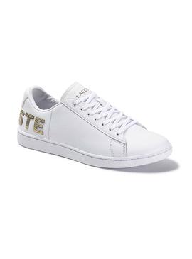 Zapatillas Lacoste Carnaby  Blanco Dorado Mujer
