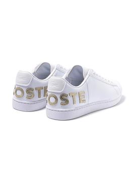 Zapatillas Lacoste Carnaby  Blanco Dorado Mujer
