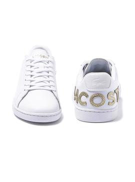 Zapatillas Lacoste Carnaby  Blanco Dorado Mujer