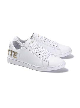 Zapatillas Lacoste Carnaby  Blanco Dorado Mujer