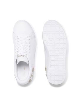 Zapatillas Lacoste Carnaby  Blanco Dorado Mujer